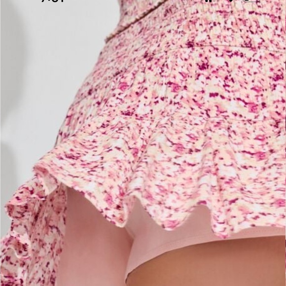 Garage, pink flowered, mini shirt, size medium, but feels like a small - Picture 5 of 5